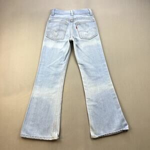 Vintage Levis Jeans Bootcut Youth 9 Blue Denim Light Stone Wash Orange Tab 80s